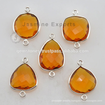 Wholesale Citrine Quartz Bezel Setting Gemstone Connectors Jewelry Manufacturer And Suppliers